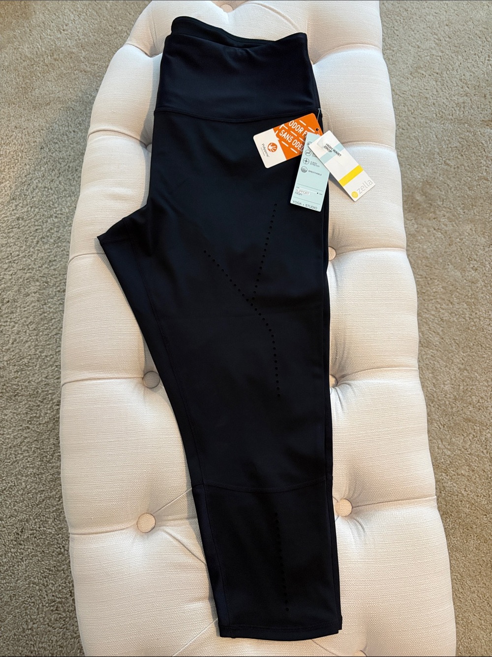 Zella Black Performance Leggings with Perforated Design NWT size XXL